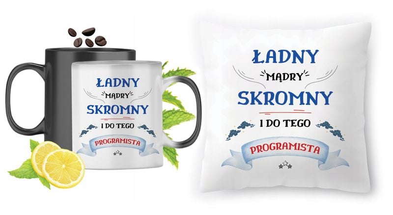 Dla Programisty Zestaw Kubek Magiczny + Poduszka Z Nadrukiem Ze Zdjęciem zdjęcie 1