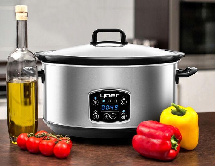 Wolnowar Garnek ceramiczny Slow Cooker Yoer INOX LCD 320W 6,5L +Programator zdjęcie 12