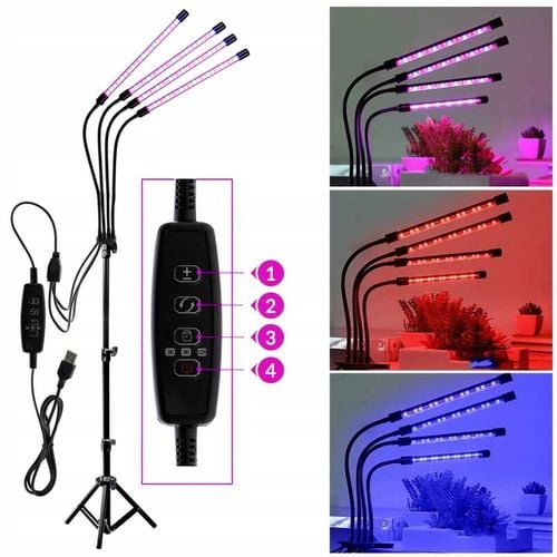 4x LAMPA PANEL DO WZROSTU UPRAWY ROŚLIN FULL SPECTRUM TIMER USB 36W 80 na Arena.pl