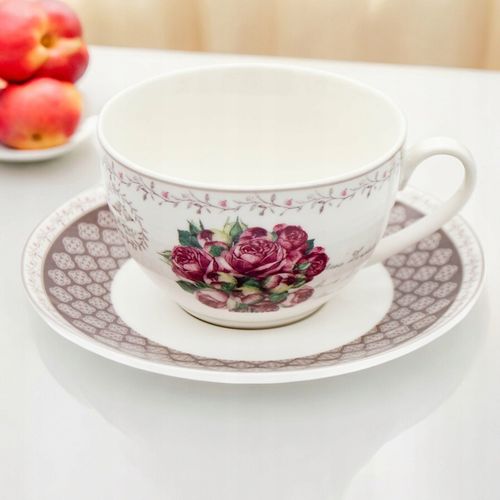 KOMPLET filiżanek 270ml ze spodkiem 2+2 BELLA FIORE zestaw kawowy na Arena.pl