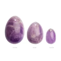 la gemmes yoni egg set pure amethyst - zestaw trzech rozmiarow ametystowych