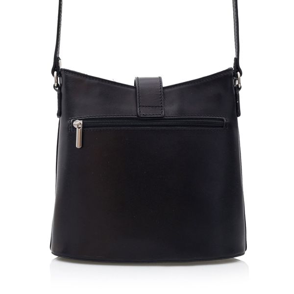 VERA PELLE torebka skórzana listonoszka z paskiem V372 granatowa zdjęcie 5