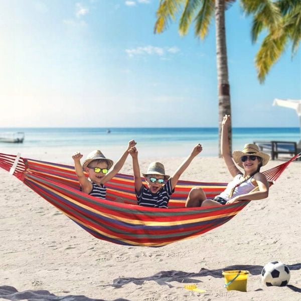 HAMAK OGRODOWY 2 OSOBOWY HUŚTAWKA XXL MOCNY WZMOCNIONY PAŁĄK DUŻY + TORBA zdjęcie 7