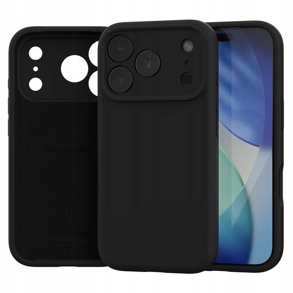 Spacecase Silicone Mag Iphone 17 Pro Black zdjęcie 7