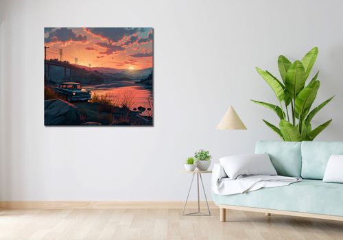 Obraz 100x90cm Zachód Przy Klasyku na Arena.pl