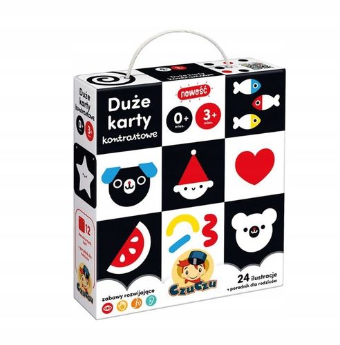 CzuCzu Karty Kontrastowe Książeczki na Sznureczku dla Malucha 0m+ 3m+ na Arena.pl