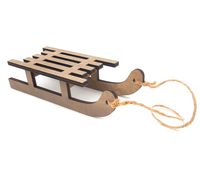 SANKI DREWNIANE FIGURKA DO DEKORACJI BRĄZOWE 15 cm