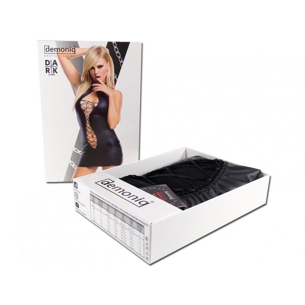 Czarna sukienka wetlook jak skóra wiązana dopasowana XXL zdjęcie 6