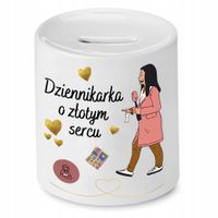Skarbonka Dziennikarza Dziennikarka O Złotym Sercu Z Nadrukiem Ze Zdjęciem