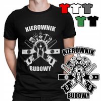 KOSZULKA T-SHIRT MĘSKI WZORY - KIEROWNIK BUDOWY PREZENT BUDOWA - XXXL 3XL