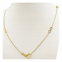 Naszyjnik złoty NIESKOŃCZONOŚĆ SERCE stal chirurgiczna szlachetna pozłacany