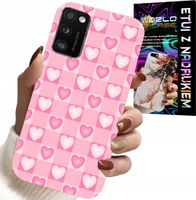 ETUI DO SAMSUNG GALAXY A41 - SERCA KRATKA RÓŻOWA OBUDOWA CASE + SZKŁO