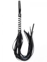 black white long stripe flogger