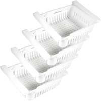 4X SZUFLADA POJEMNIK PÓŁKA ORGANIZER DO LODÓWKI SZUFLADA REGULOWANA