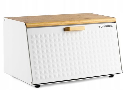 DUŻY CHLEBAK METALOWY Z DESKĄ POJEMNIK NA PIECZYWO CHLEB BIAŁY BAMBUSOWY na Arena.pl