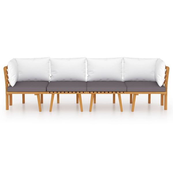 Emaga 4-cz. zestaw wypoczynkowy do ogrodu, z poduszkami, akacjowy zdjęcie 3