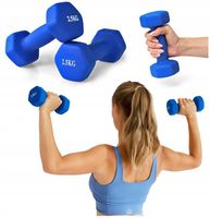 HANTLE ŻELIWNE HANTELKI NEOPRENOWE DO ĆWICZEŃ CIĘŻARKI ZESTAW 2x2,5 kg