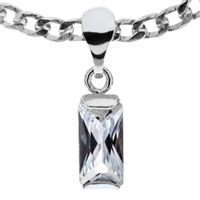 SREBRNY WISIOREK Z PROSTOKĄTNĄ CYRKONIĄ SREBRO PRÓBY 925