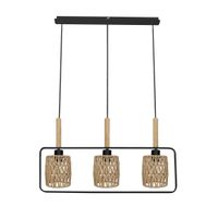 Crown lampa wisząca czarny 3x40W E27 abażur beżowy