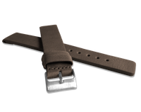 LAVVU Ciemnobrązowy gładki pasek PLAIN z luksusowej skóry Top Grain - 18