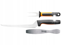 FISKARS ZESTAW KOMPLET PĘSETA DO OŚCI NÓŻ FILETOWANIA WIDELEC DO RYB 3el FF