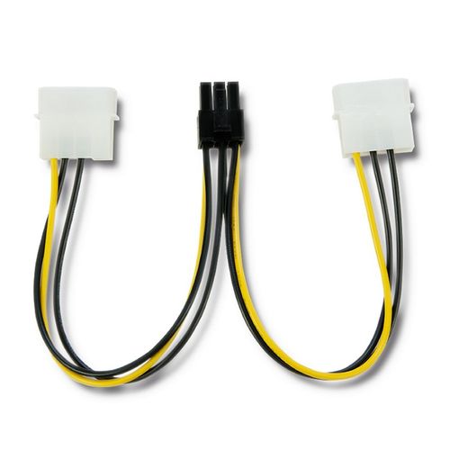 Qoltec Adapter 2x MOLEX żeński/ PCI-E 6pin męski | 15cm na Arena.pl