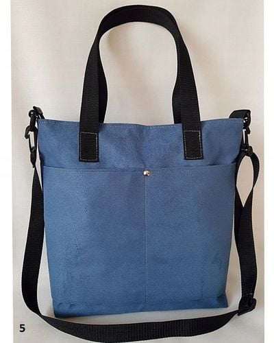 B.D Torebka damska zamszowa shopperka z kieszenią kolory z paskiem na Arena.pl