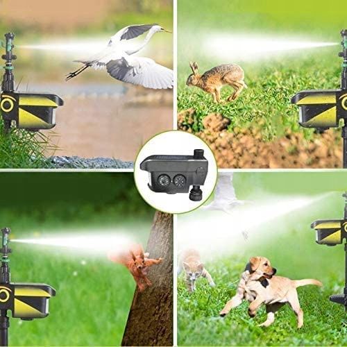 WODNY ODSTRASZACZ ZWIERZĄT KOTY PSY PTAKI KUNY Podczerwień OBRÓT 360° SOLAR zdjęcie 3