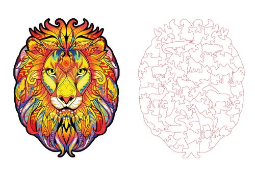 Puzzle Drewniane dla dzieci i dorosłych Lew 2 Lion 2 na Arena.pl