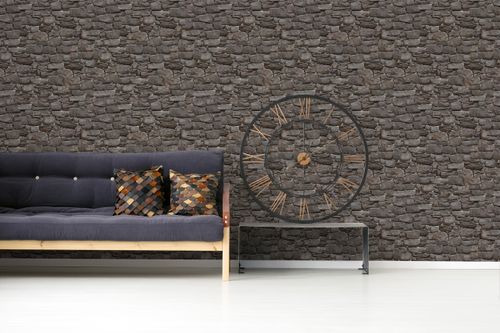 Tapeta W Rolce Brązowy MUR Kamień Efekt 3D Ozdoba na Arena.pl