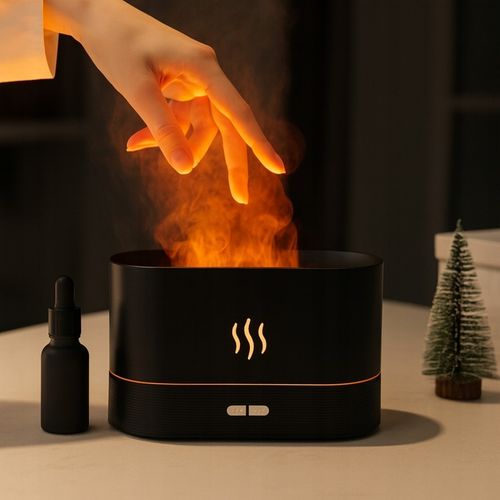 Nawilżacz powietrza Dyfuzor olejków Aromatyzer Z EFEKTEM PŁOMIENIA na Arena.pl