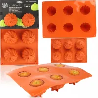 FORMA SILIKONOWA DO CIASTEK BEZY BABECZKI DESERY 3D 19,5x28CM 6 GNIAZD