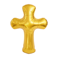 balon foliowy krzyż złoty 85 x 120cm 169933