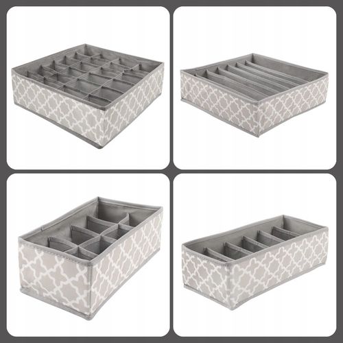 4x ORGANIZER NA BIELIZNĘ SKARPETKI UBRANIA DO SZUFLADY SZAFY ZESTAW na Arena.pl