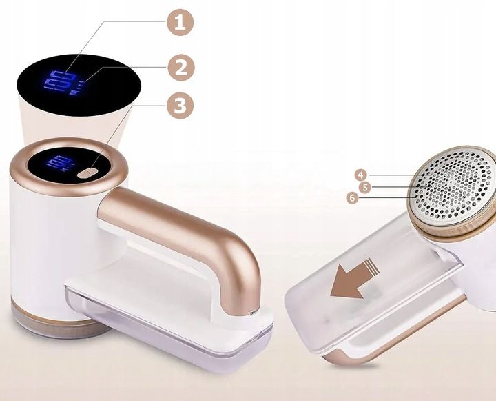 DUŻA MOCNA GOLARKA DO UBRAŃ 2000mAh 6 OSTRZY 5 WAT WYŚWIETLACZ LCD + KABEL zdjęcie 4