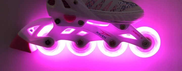 Rolki Regulowane RAVEN Grace 31-35 Kółka LED zdjęcie 7