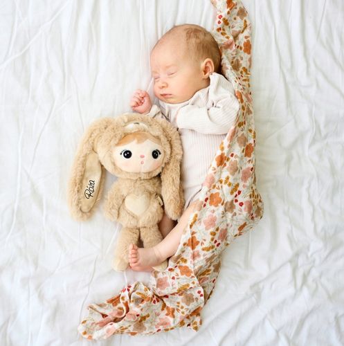 Metoo karmelowo beżowy króliczek 30cm - z imieniem dla dziecka na Arena.pl