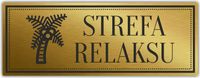 Tabliczka Złota Srebrna na drzwi STREFA RELAKSU