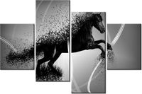 140CM 70 OBRAZ CZARNO BIAŁY KOŃ GMENTARYZACJA JAKUB BANAŚ ŚCIENNY