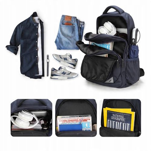 Plecak miejski AOKING, 20-40l, ciemnogranatowy na Arena.pl