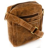 skórzana torba męska z długim paskiem na ramię - always wild