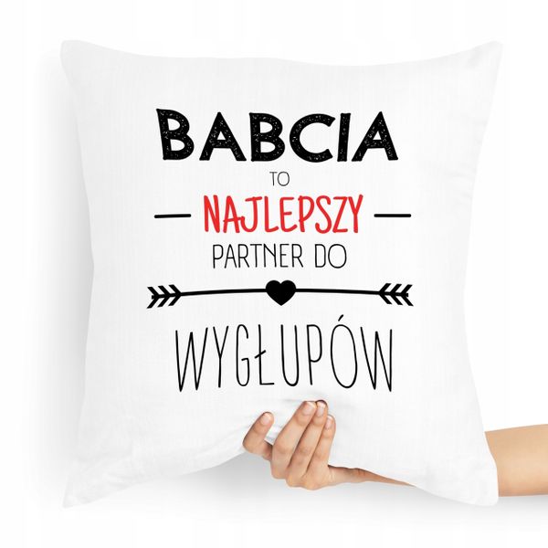 Poduszka Prezent Na Dzień Babci Najlepszy Partner Z Nadrukiem Ze Zdjęciem zdjęcie 1