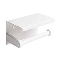 Uchwyt na Papier Toaletowy Ścienny do Łazienki Półka Stal Nierdzewna Biały