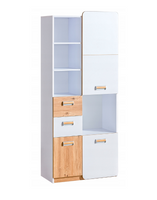 Nowoczesny Regał Szeroki Biały + Dąb Nash 80 cm LONER DL 3 kolory