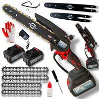 PIŁA ŁAŃCUCHOWA BEZSZCZOTKOWA AKUMULATOROWA PILARKA 6" + 8" CALI 2 AKU