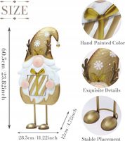 Krasnal świąteczny dekoracja na Boże Narodzenie metalowy 61 cm