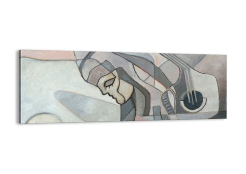 Obraz Na Płótnie - Kobieta Gitara  - 140X50 Cm - Ab140X50-3739 na Arena.pl