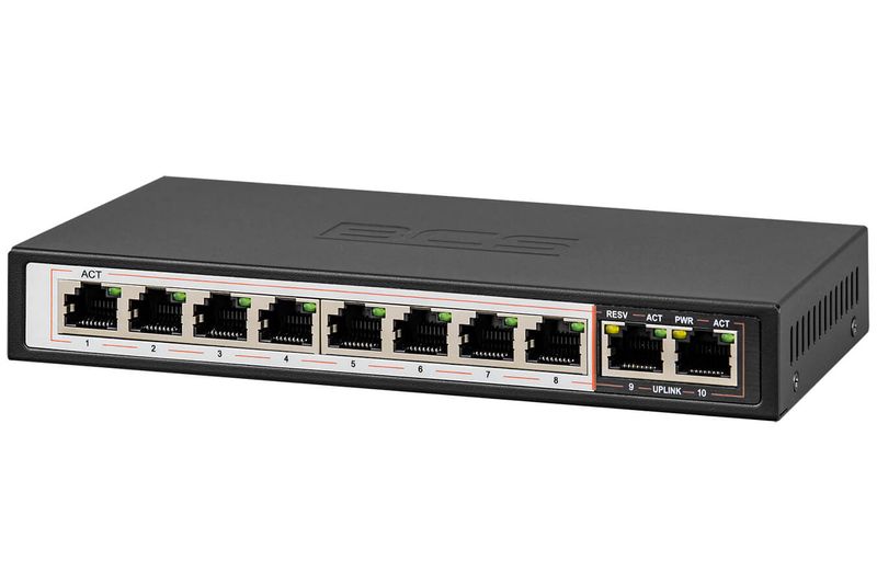 Switch PoE dla 8 kamer IP BCS-B-SP0802 8xPoE+ 96W zdjęcie 4