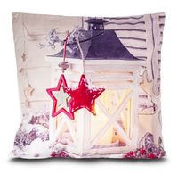 Poszewka LED na poduszkę 40x40 świecąca na baterie wzór lampion biały