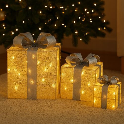 Ozdoba Prezenty zestaw 3 szt. LED Figurka świetlna świąteczna prezentowy na Arena.pl